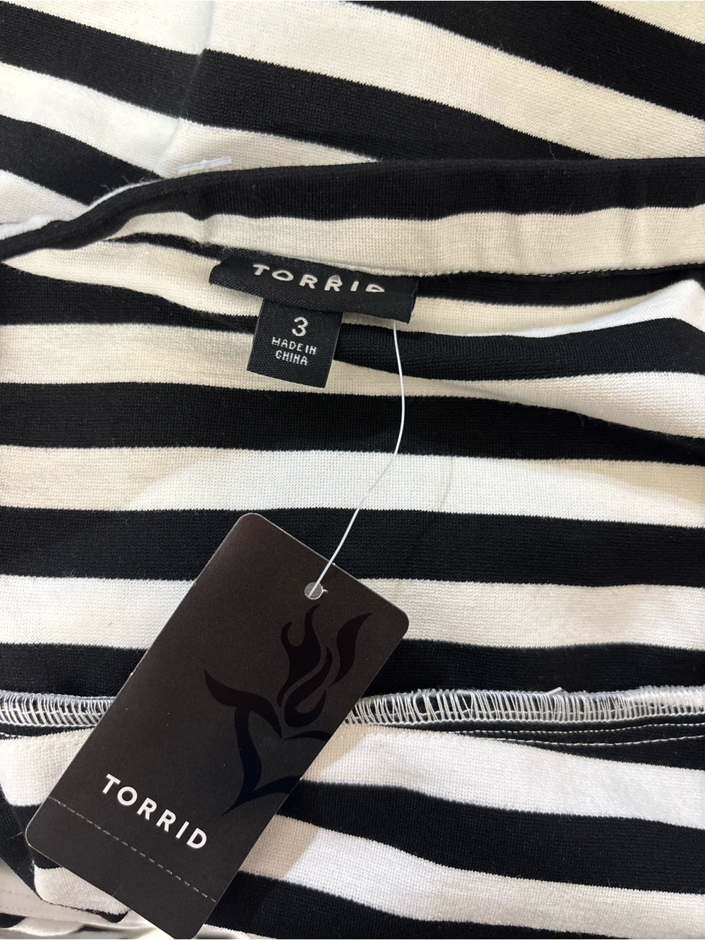torrid Black & White Striped Fit-and-Flare Midi Dress - Picture 4 of 8